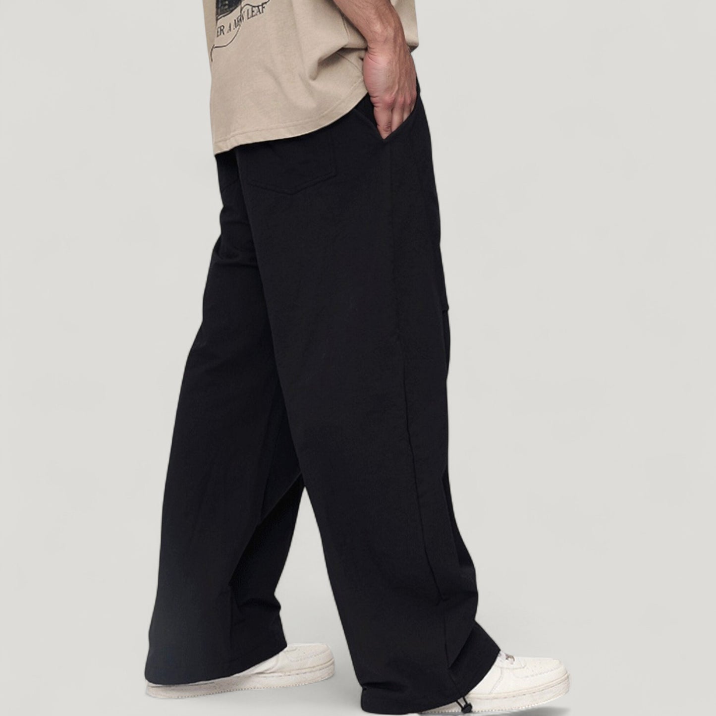 Anna-Kaci Active Men's Wide Leg Relaxed Fit Drawstring Waist Casual Sweatpants