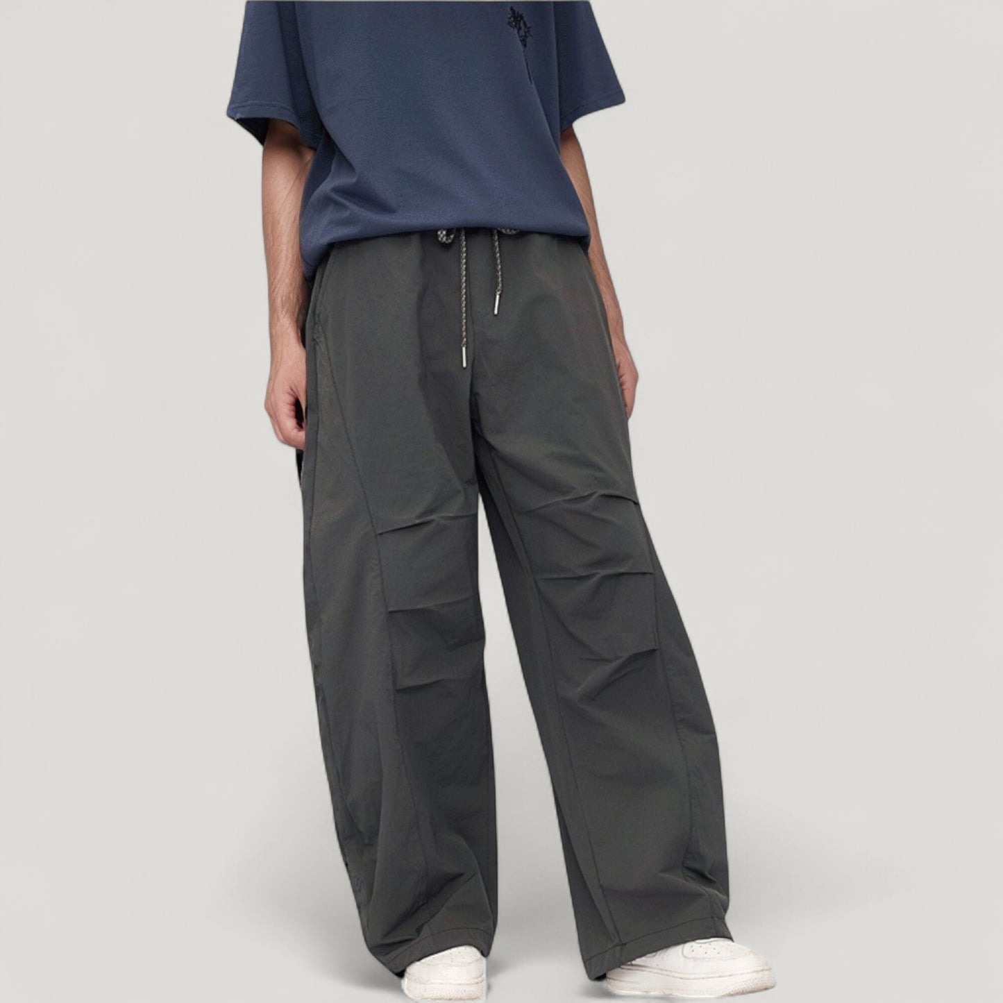 Anna-Kaci Active Men's Wide Leg Relaxed Fit Drawstring Waist Casual Sweatpants