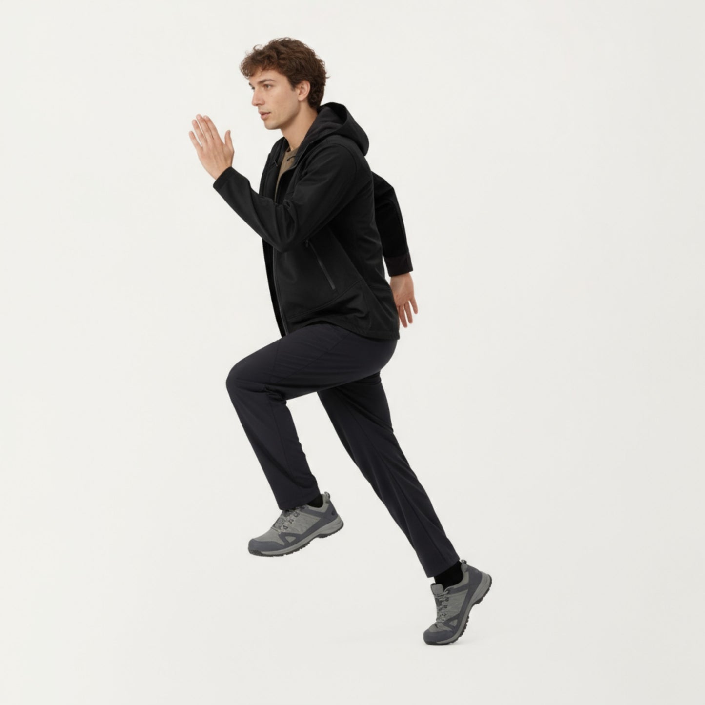 Anna-Kaci Men's Full Zip Hooded Jacket with Adjustable Drawstrings and Front Zip Pockets