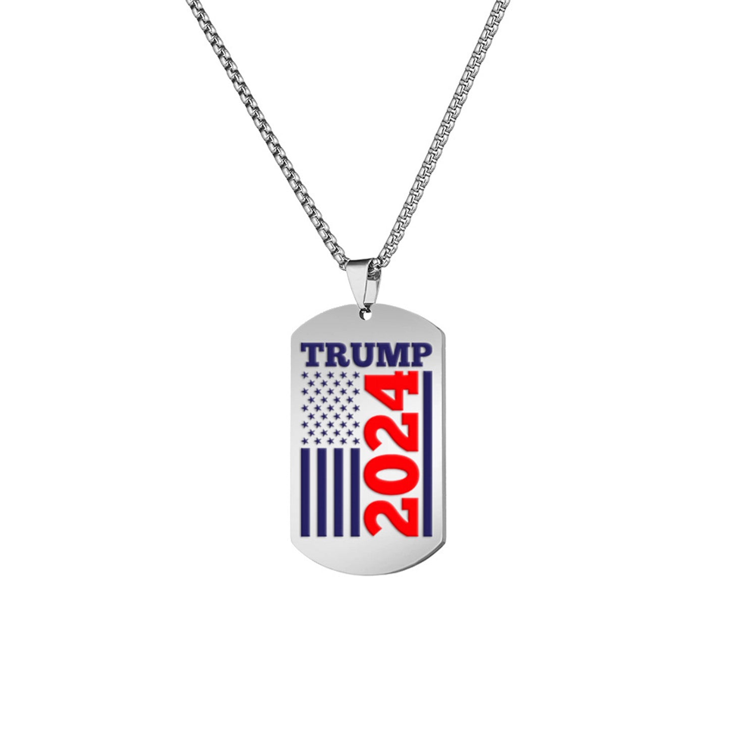 Alilang Trump 2024 Tag Necklace Shooting Makes Me Stronger Stainless Steel Chain