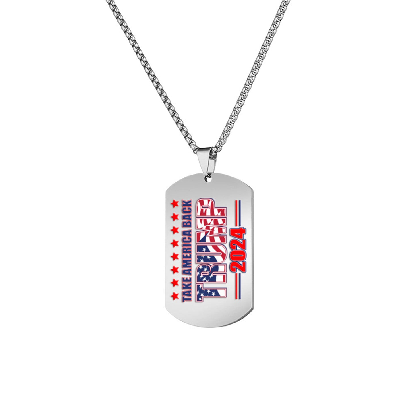 Alilang Trump 2024 Tag Necklace Shooting Makes Me Stronger Stainless Steel Chain
