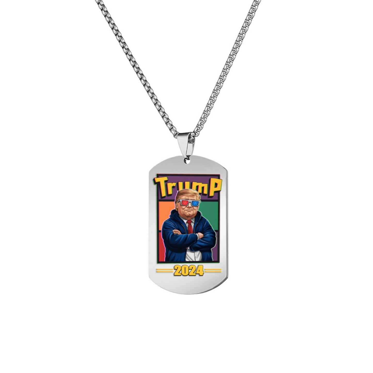 Alilang Trump 2024 Tag Necklace Shooting Makes Me Stronger Stainless Steel Chain