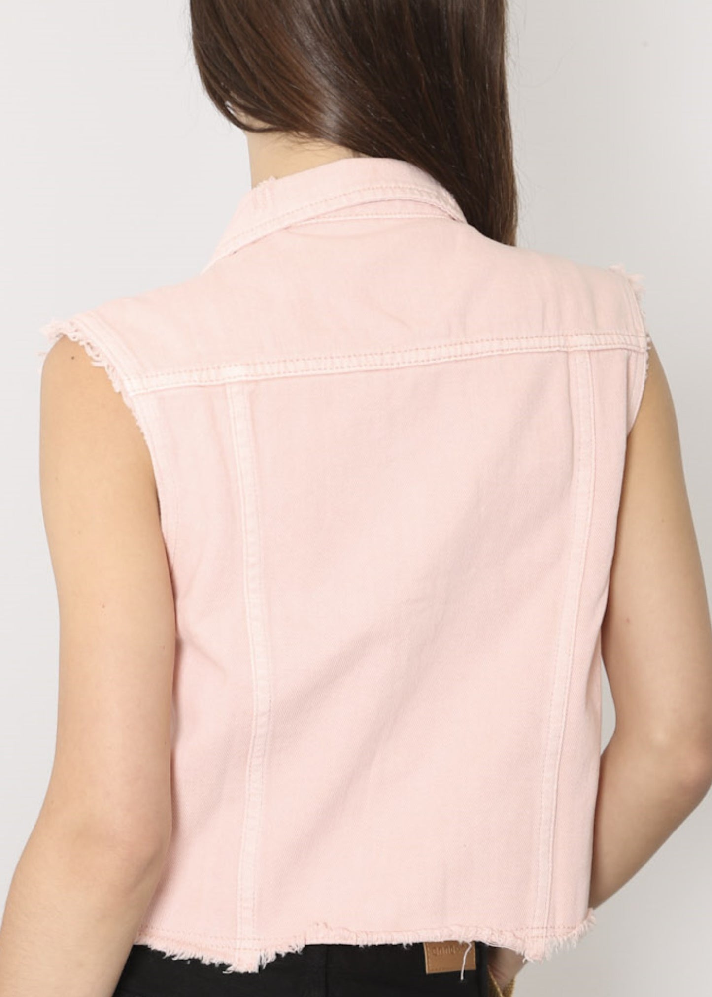 Cotton Denim Cropped Vest