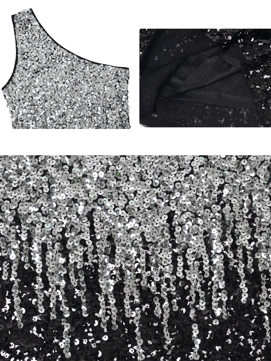 One Shoulder Sequin Mini Dress