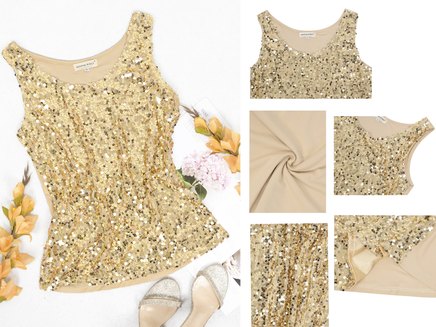 Glitz & Glam Sequin Party Tank Top