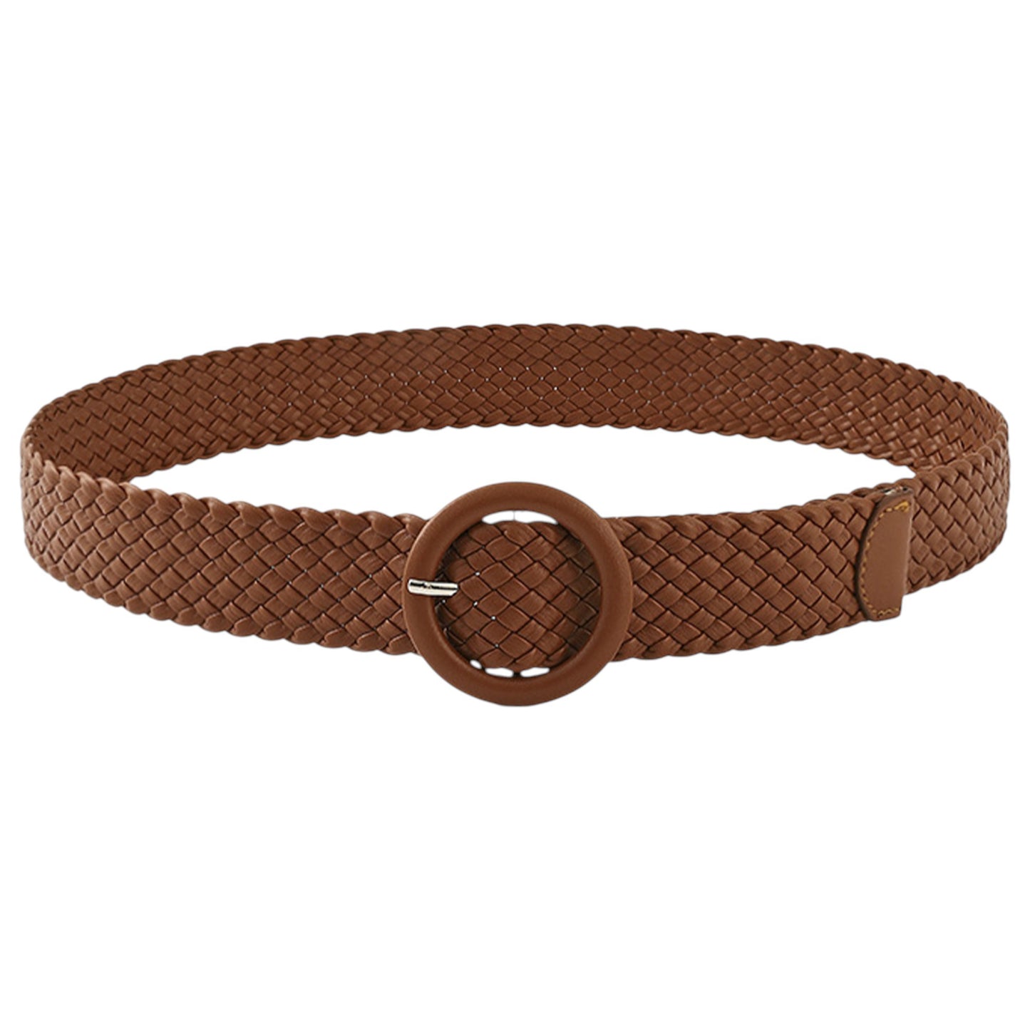 Anna-Kaci Sleek Woven Women's Belt with Plastic Buckle