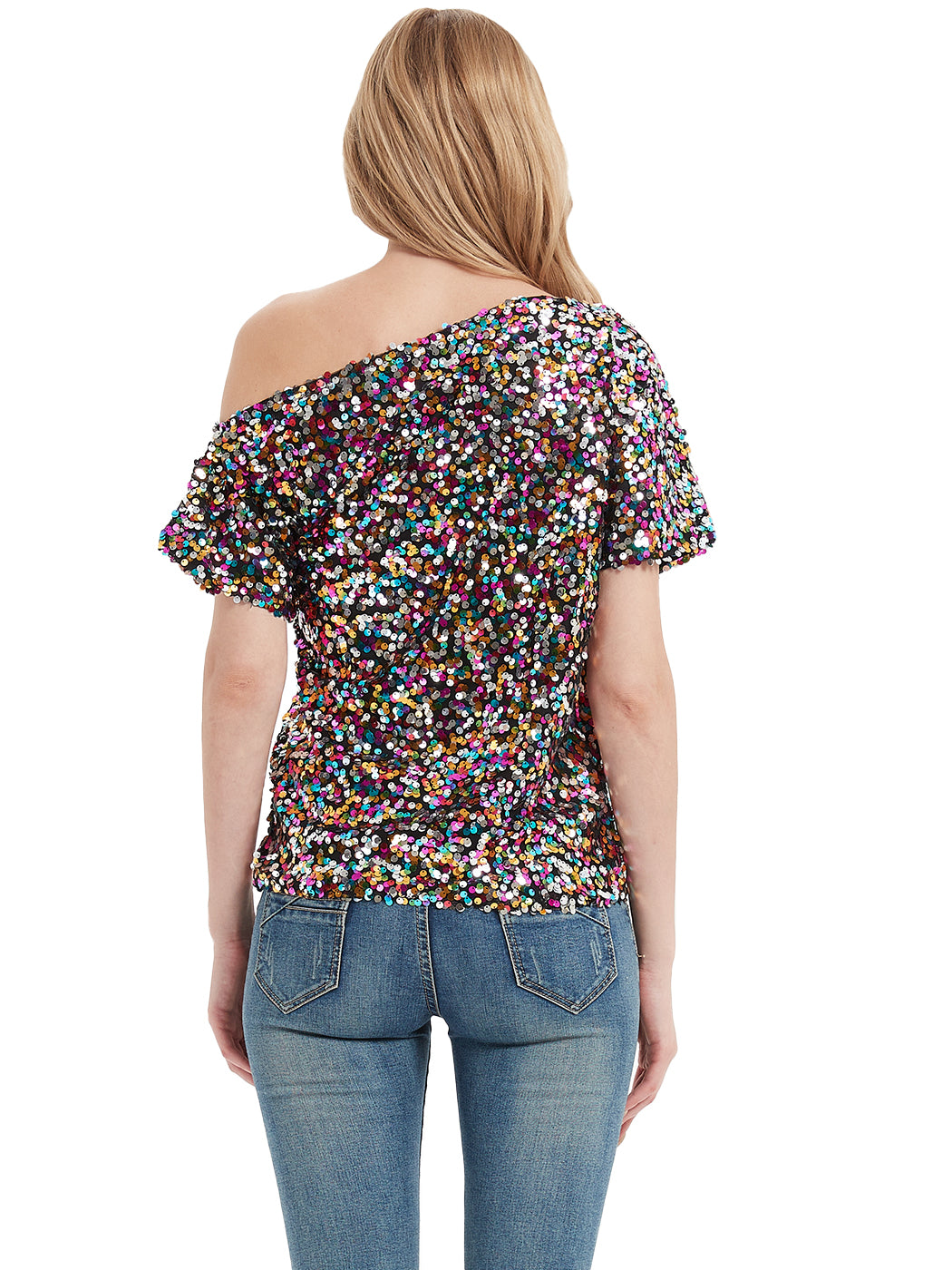 One Shoulder Sequin Top