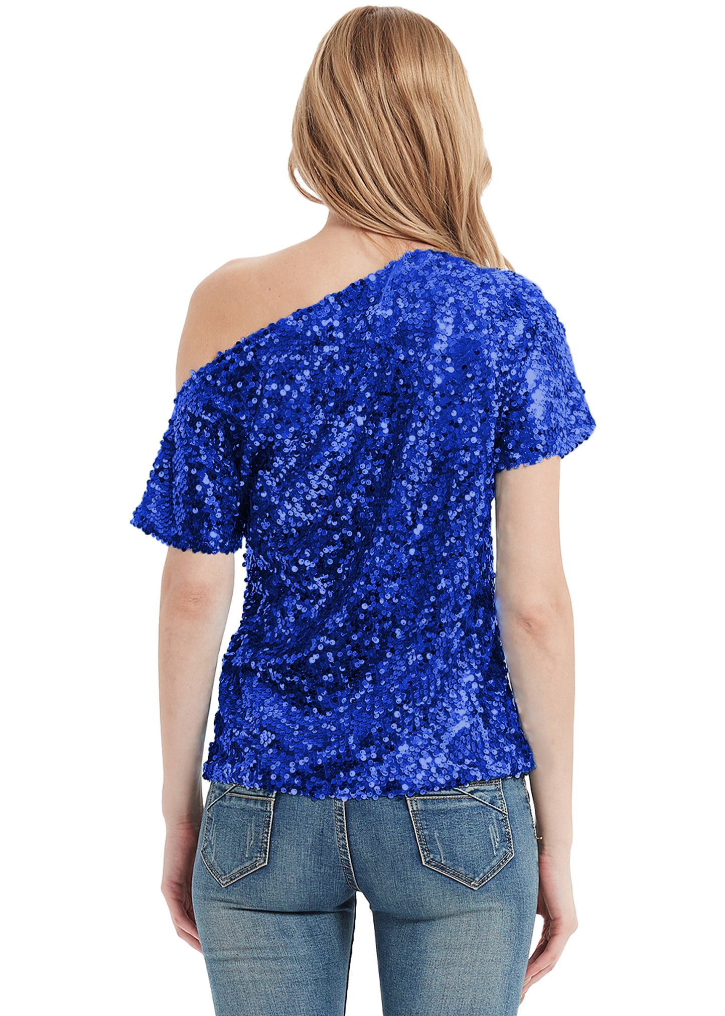 One Shoulder Sequin Top