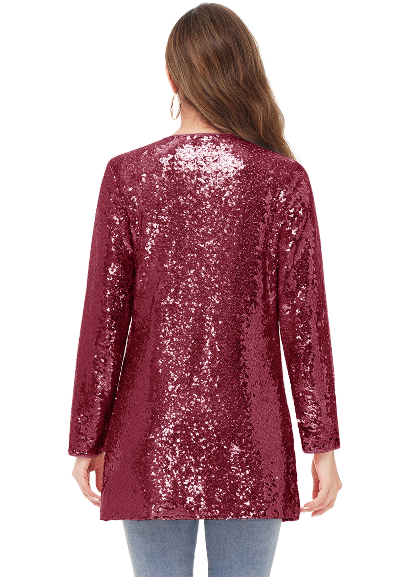 Sequin Open Front Cocktail Outerwear Jacket