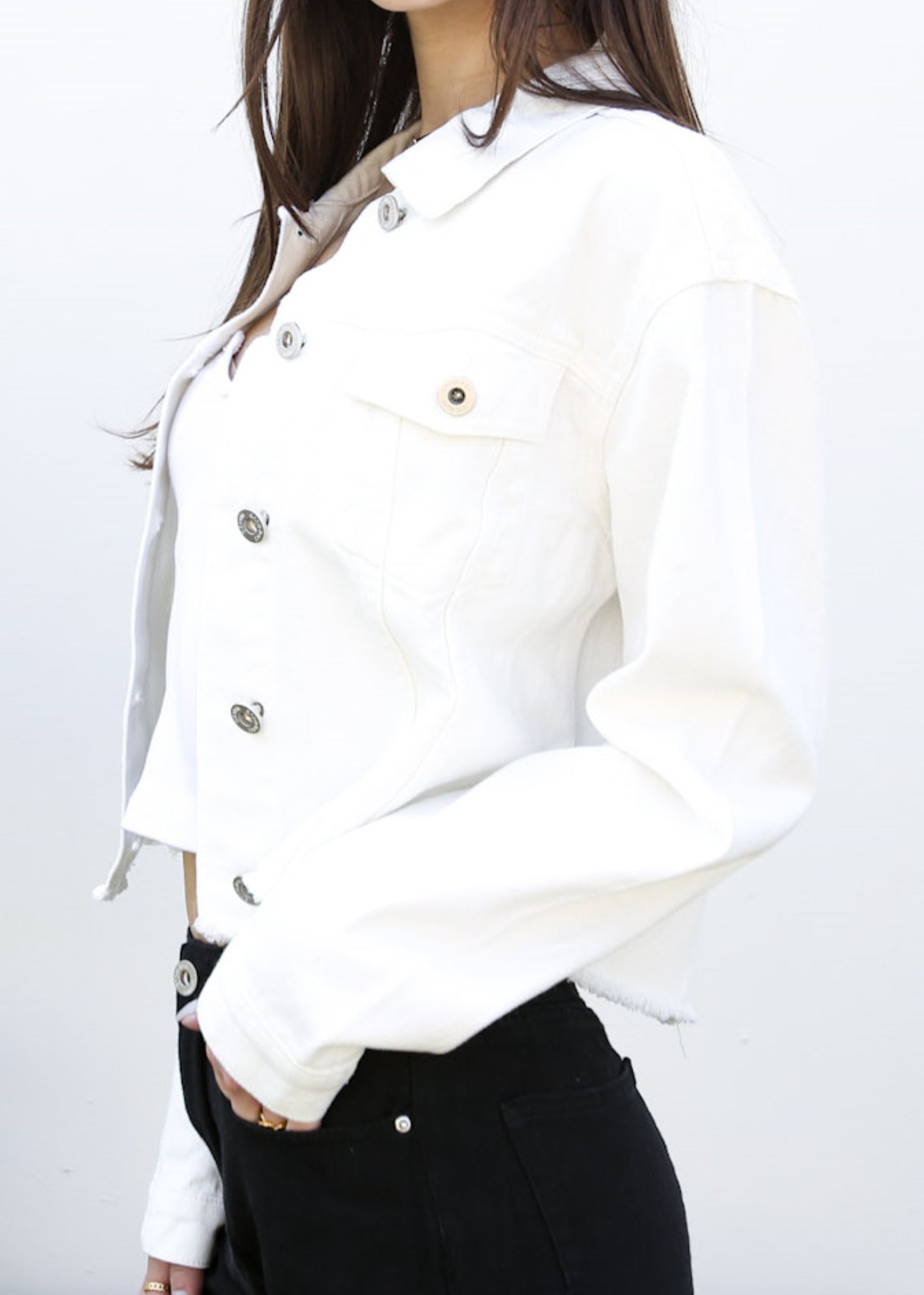 Cropped Premium Denim Jacket