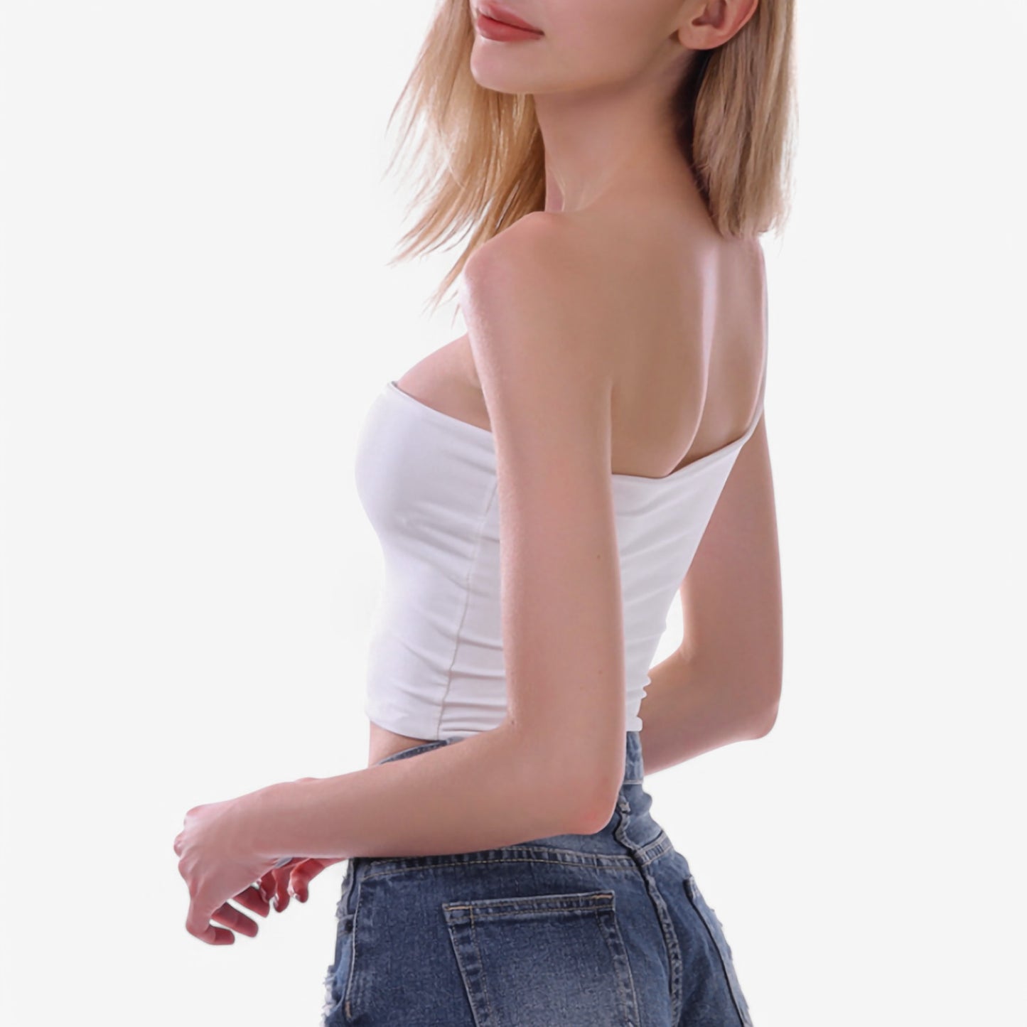 Anna-Kaci Women's One-Shoulder Ribbed Crop Top with Stretch Fit