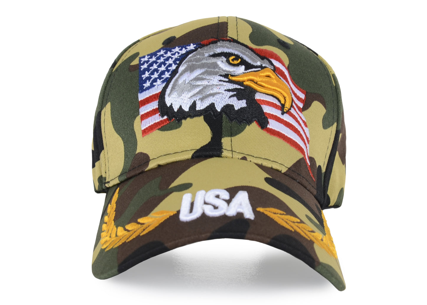 Gorras de béisbol con velcro ajustables en 3D con la bandera estadounidense patriótica de Anna-Kaci, con águila y halcón