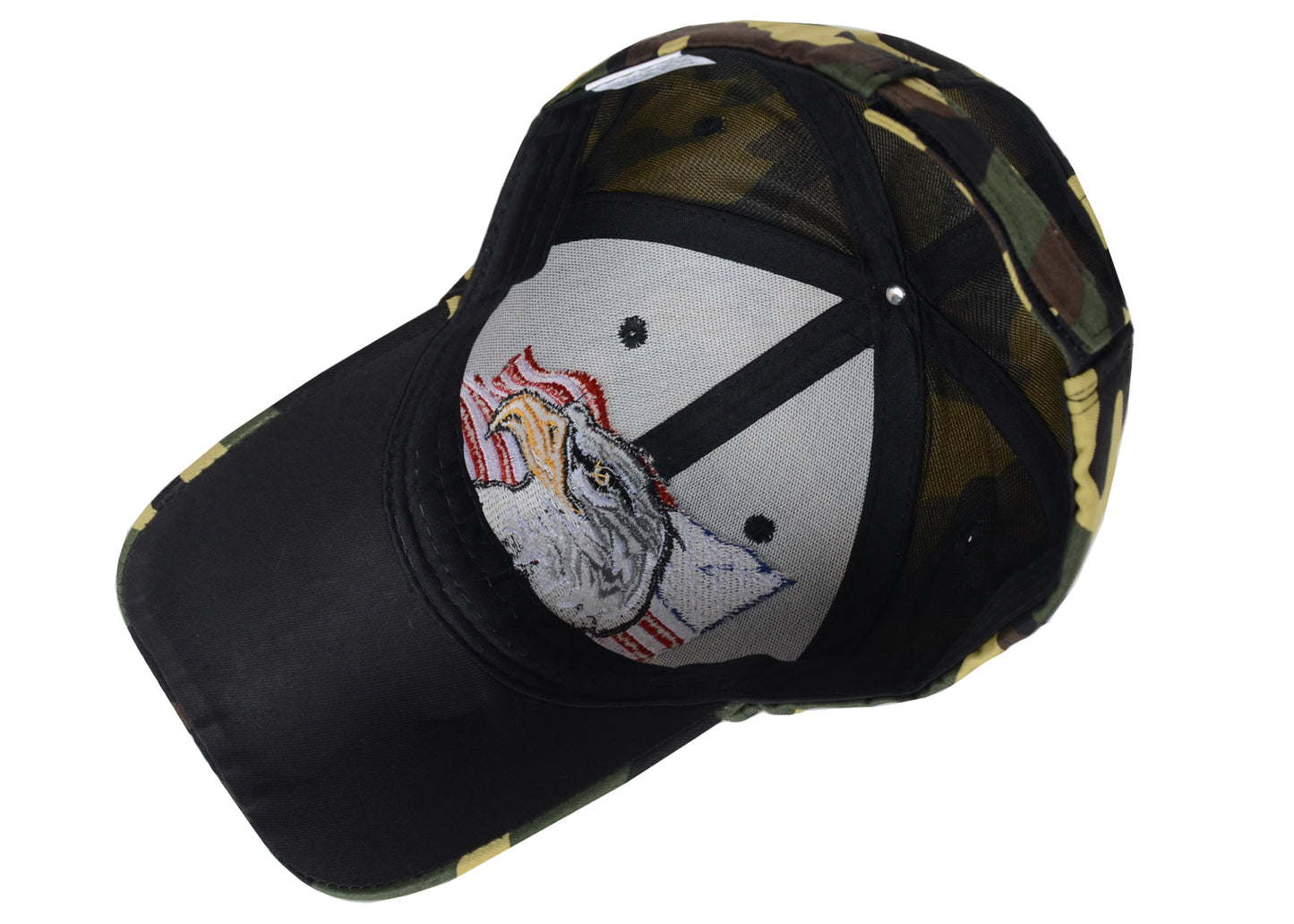Gorras de béisbol con velcro ajustables en 3D con la bandera estadounidense patriótica de Anna-Kaci, con águila y halcón