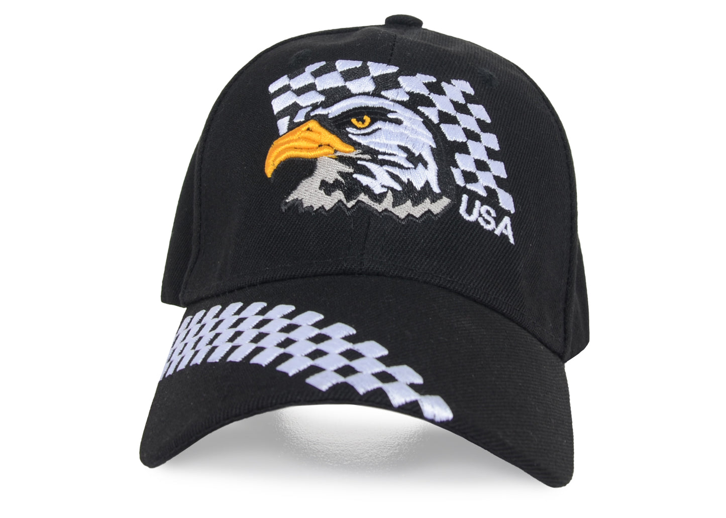 Gorras de béisbol con velcro ajustables en 3D con la bandera estadounidense patriótica de Anna-Kaci, con águila y halcón