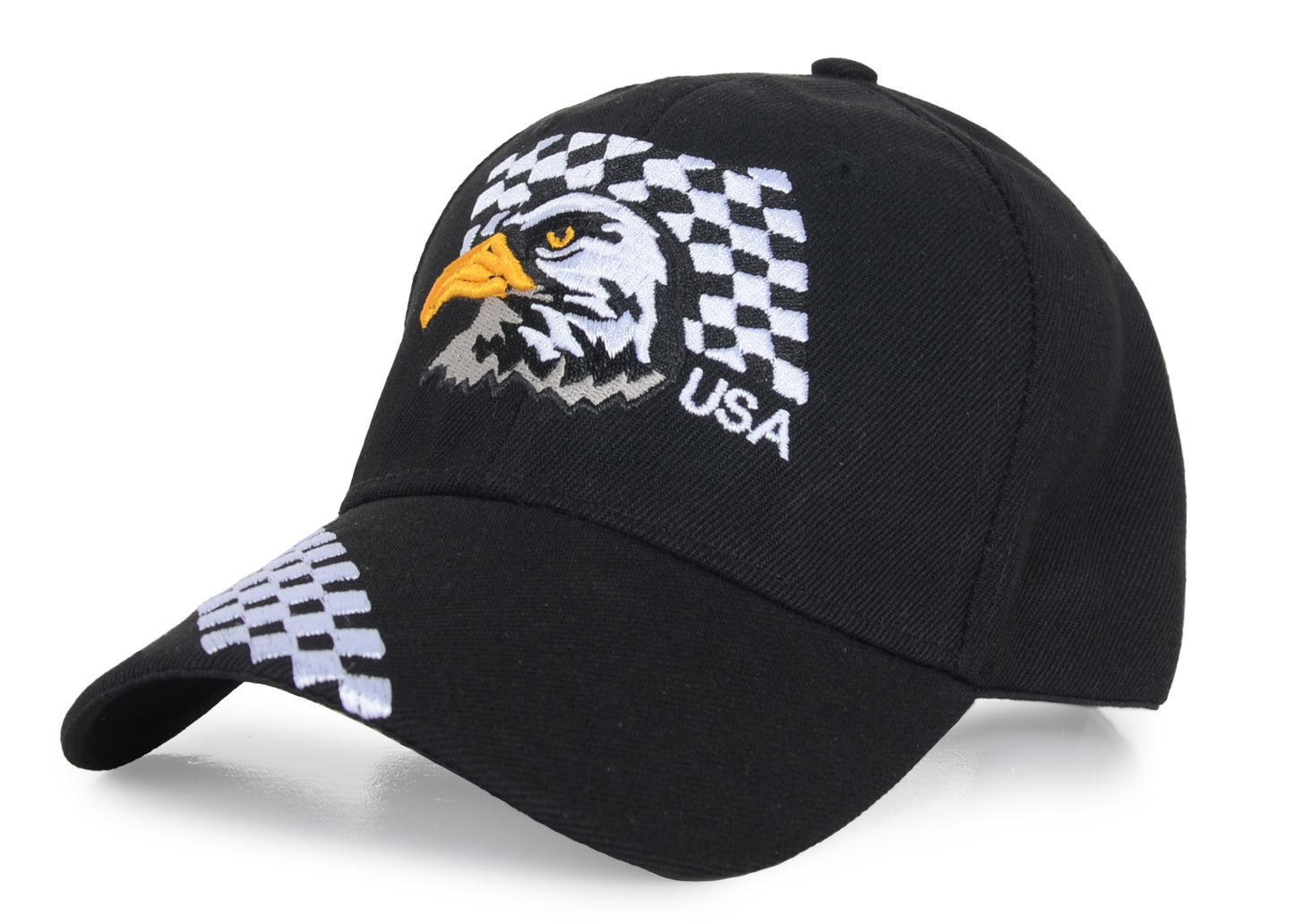 Gorras de béisbol con velcro ajustables en 3D con la bandera estadounidense patriótica de Anna-Kaci, con águila y halcón