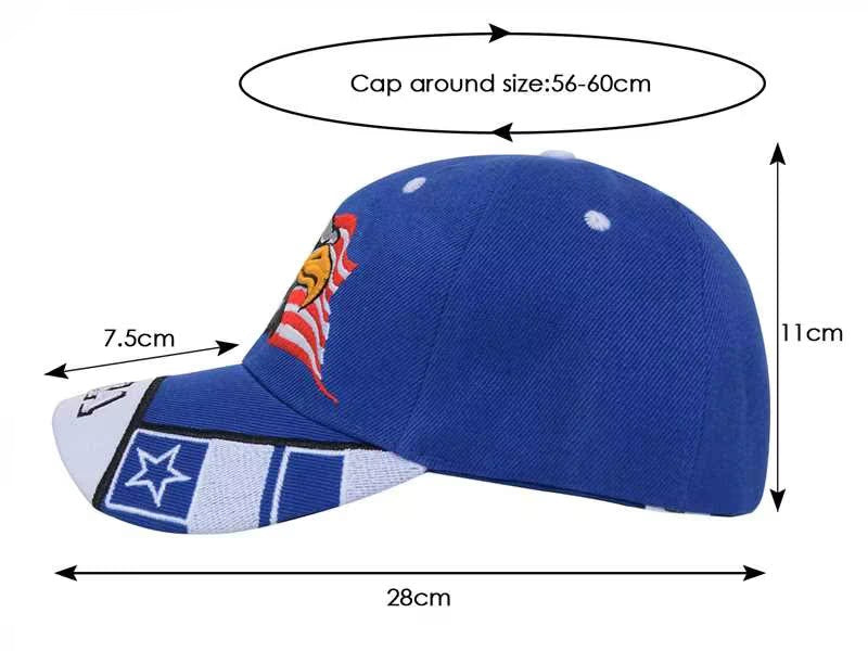 Gorras de béisbol con velcro ajustables en 3D con la bandera estadounidense patriótica de Anna-Kaci, con águila y halcón