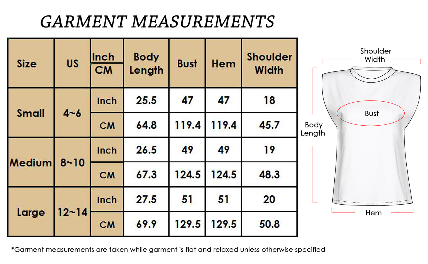 Shoulder Pad T-Shirt Tank Tops