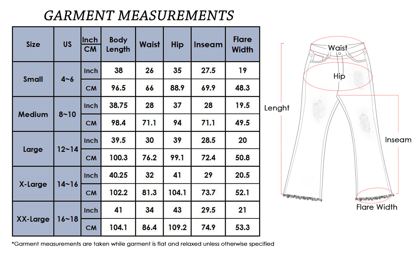 Women's Distressed Flared Jeans Pants