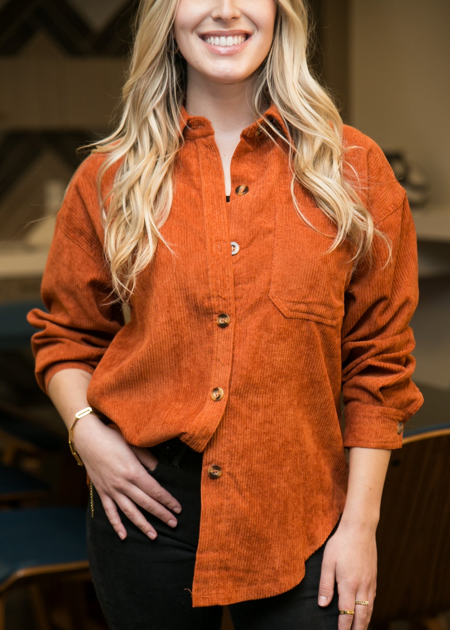 Camisa informal de manga larga con botones y estilo boyfriend para mujer de Anna-Kaci