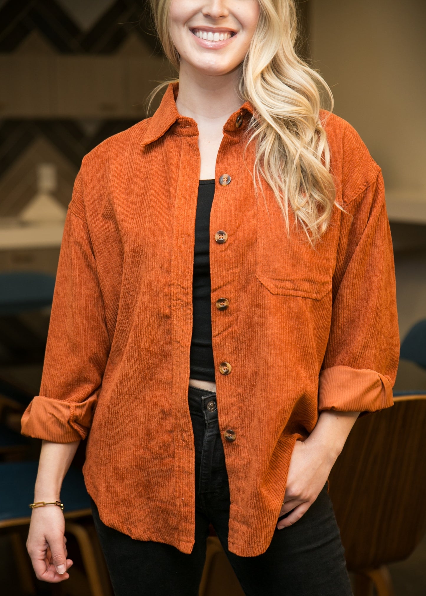 Camisa informal de manga larga con botones y estilo boyfriend para mujer de Anna-Kaci