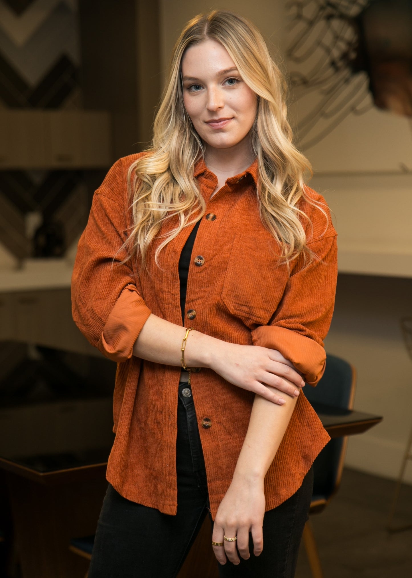 Camisa informal de manga larga con botones y estilo boyfriend para mujer de Anna-Kaci