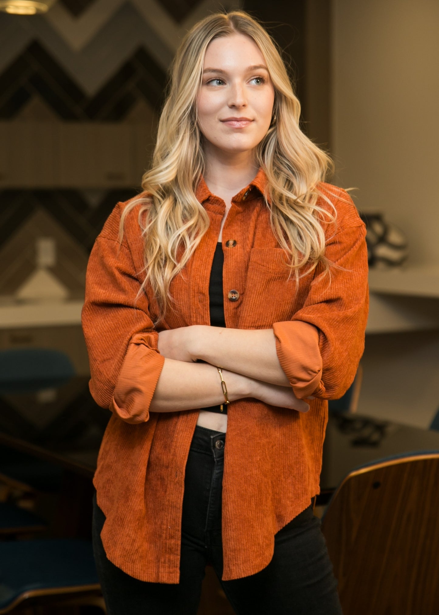 Camisa informal de manga larga con botones y estilo boyfriend para mujer de Anna-Kaci