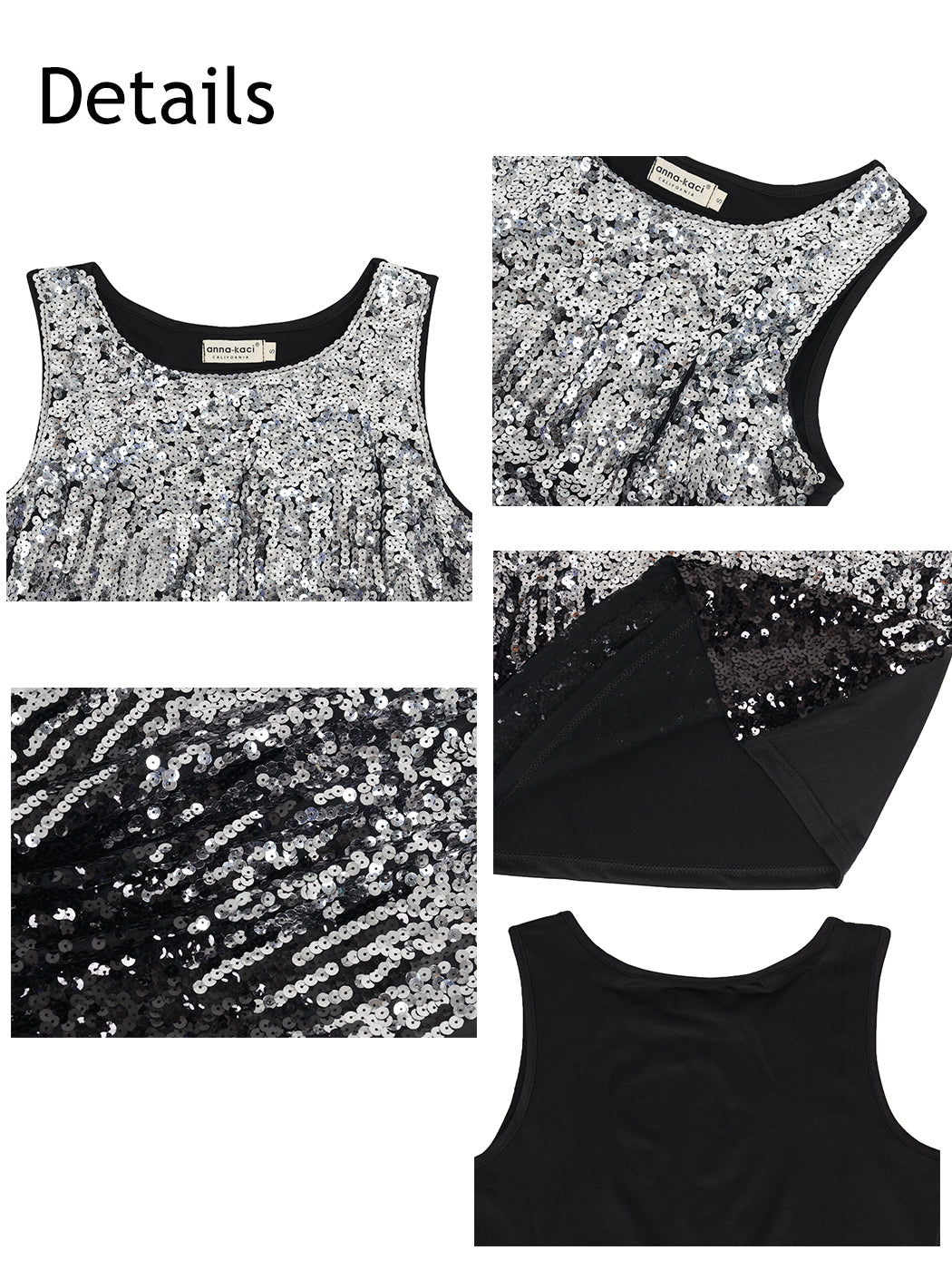 Blusa sin mangas con destellos y brillo