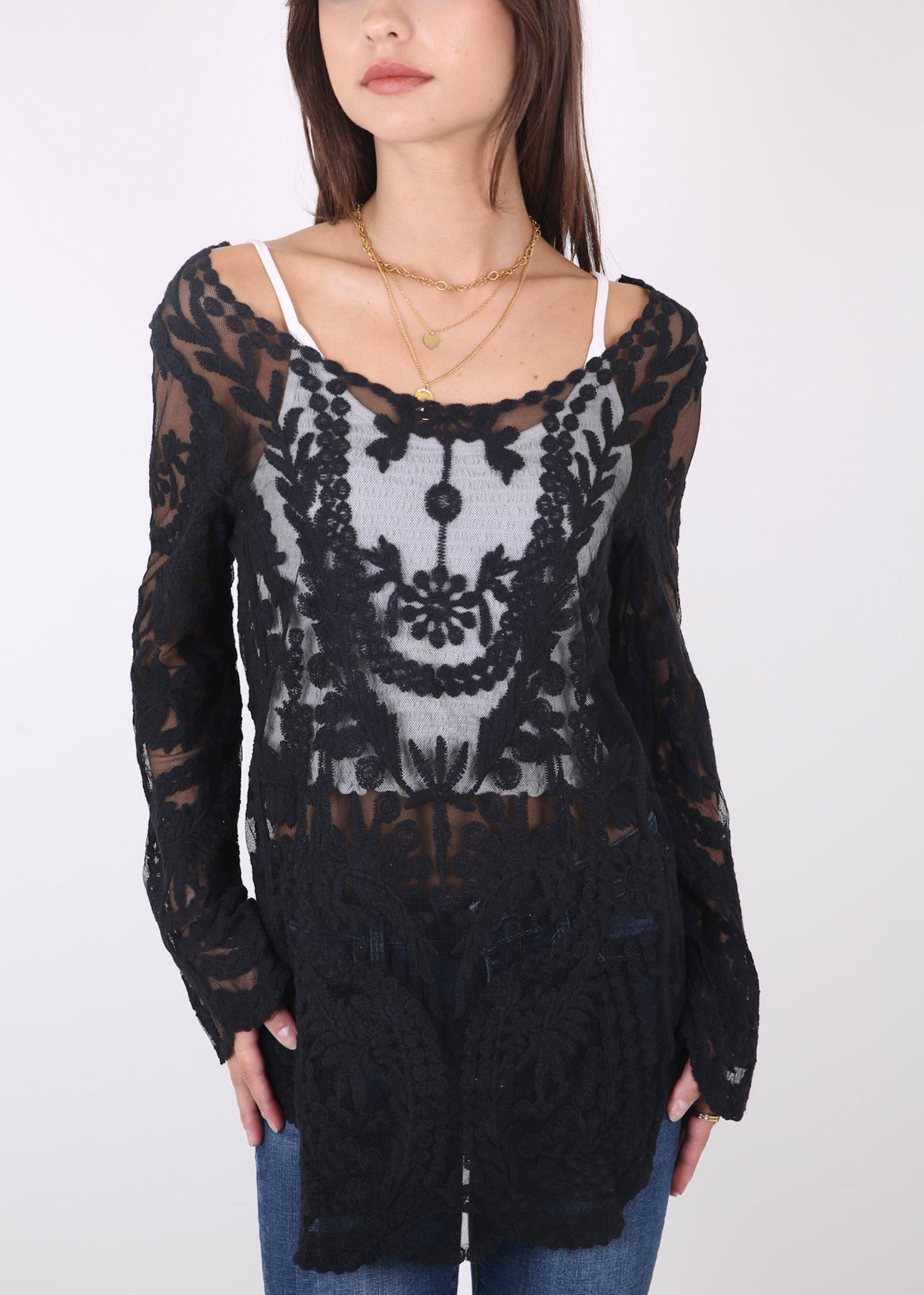 Contrast Embroidered Lace V Neck Bikini Cover Up Beach Mini Dress with Half Sleeve