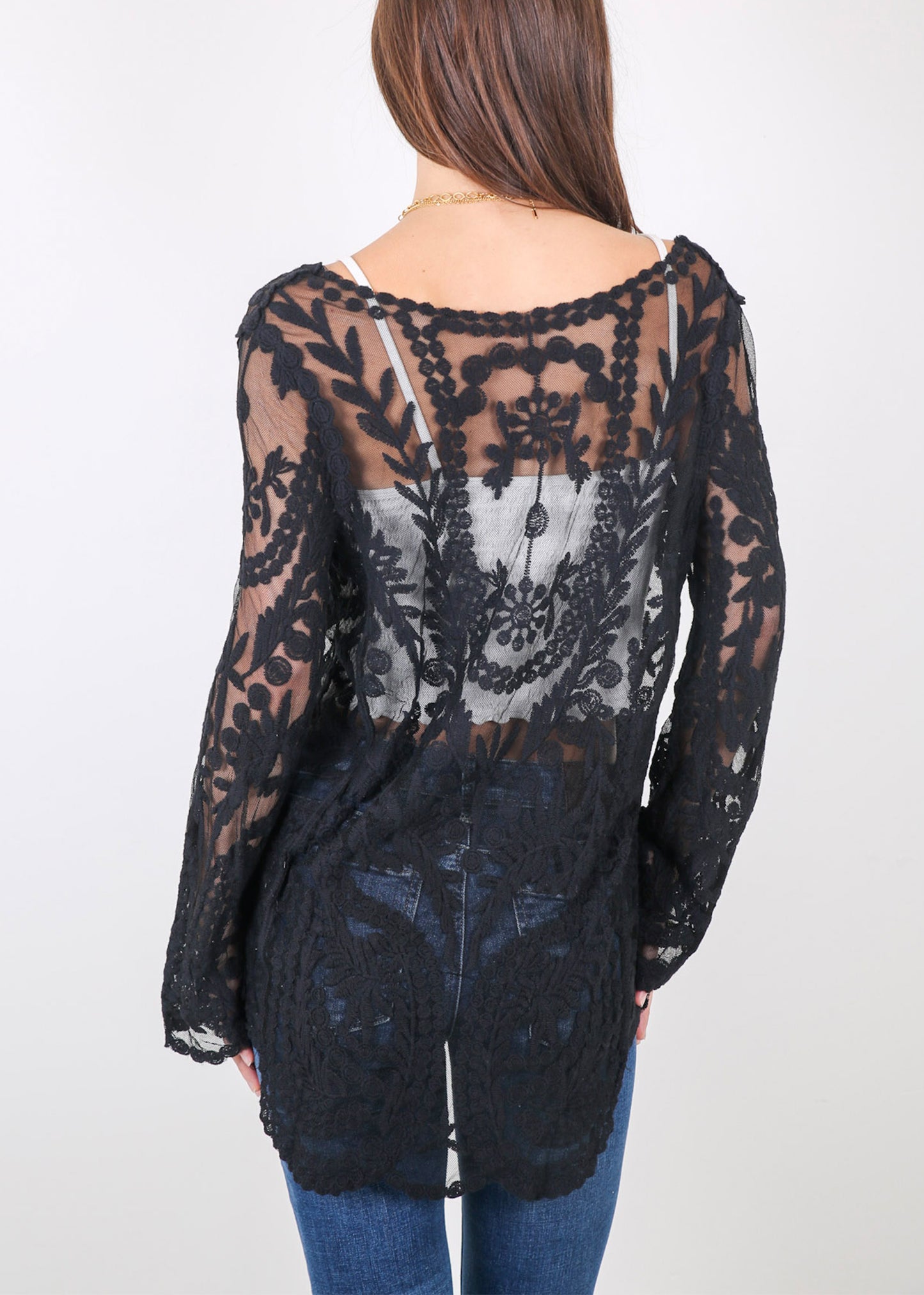 Contrast Embroidered Lace V Neck Bikini Cover Up Beach Mini Dress with Half Sleeve