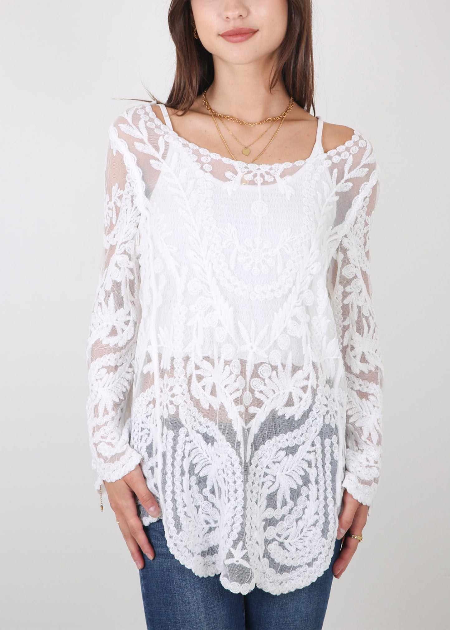 Contrast Embroidered Lace V Neck Bikini Cover Up Beach Mini Dress with Half Sleeve