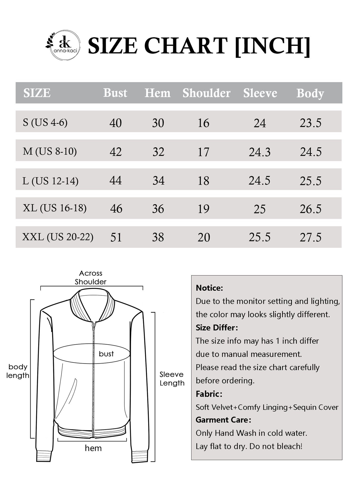 Anna-Kaci Womens Sparkly Sequin Jacket Glitter Long Sleeves Front Zip Up Bomber Jacket with Ribbed Cuffs