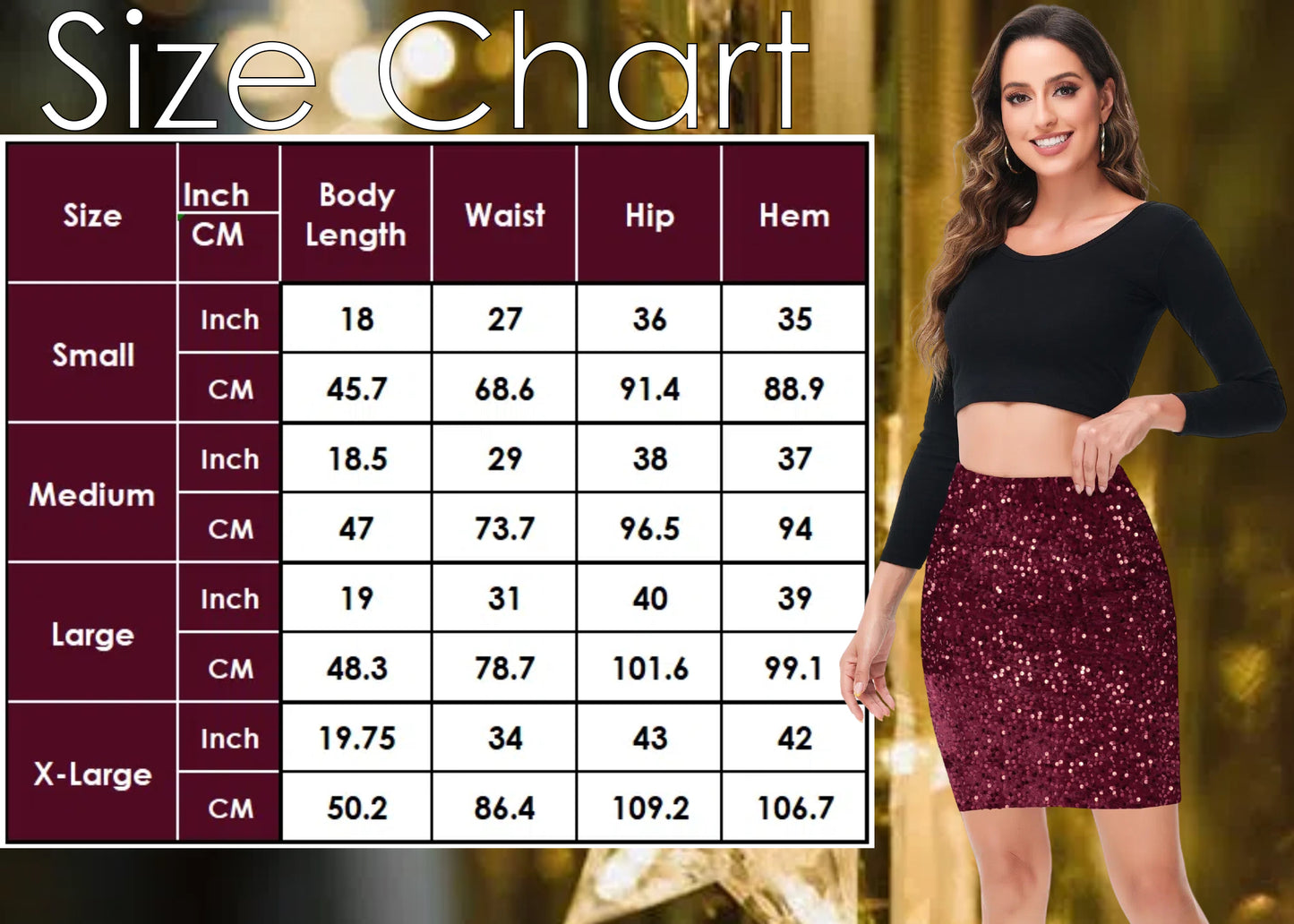 Anna-Kaci Womens Sparkly Sequin Skirt Mid Waist Glitter Party Club Velvet Skirts