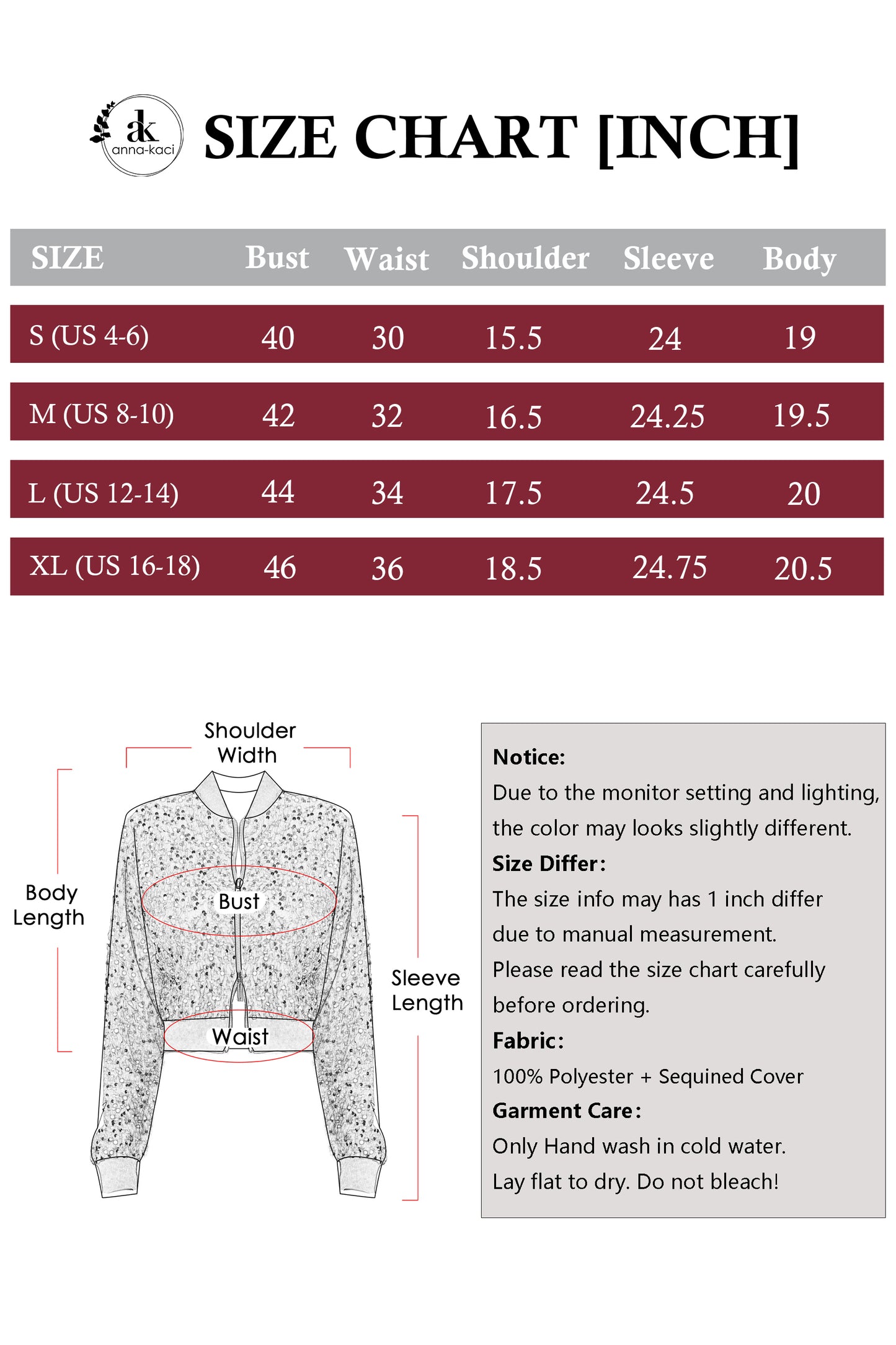 Anna-Kaci Womens Sparkly Sequin Jacket Cropped Two-Way-Zipper Glitter Party Club Bomber Jacket