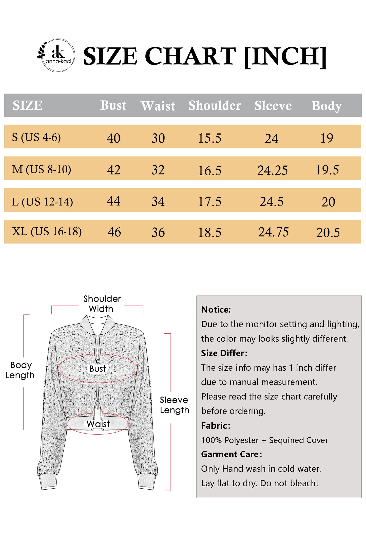 Anna-Kaci Womens Sparkly Sequin Jacket Cropped Two-Way-Zipper Glitter Party Club Bomber Jacket