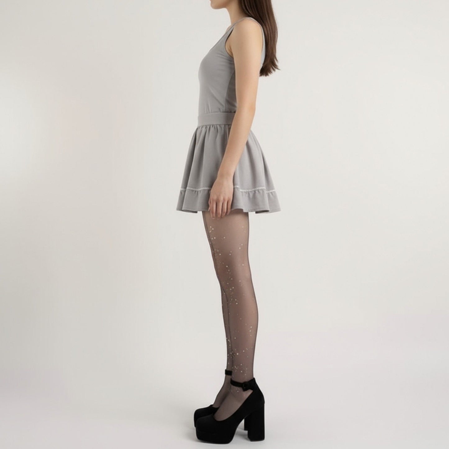 Anna-Kaci 2pcs Women's Sheer Glitter Tights with Sparkle Detailing and Stretch Mesh Fit