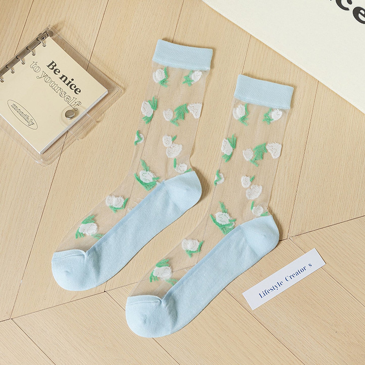 Anna-Kaci Women's Floral Embroidered Sheer Ankle Socks 6pk