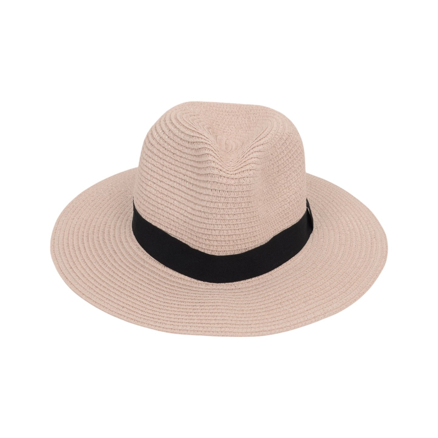 Anna-Kaci Wide Brim Straw Fedora Sun Hat with Black Band Lightweight Packable Summer Panama Hat for UV Protection