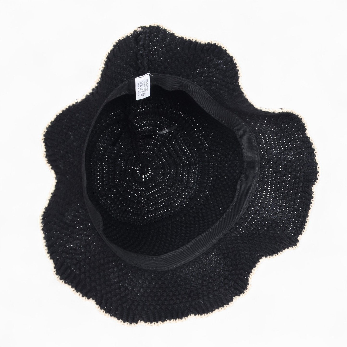 Anna-Kaci Women's Woven Floppy Bucket Hat with Scalloped Brim Edge Detail