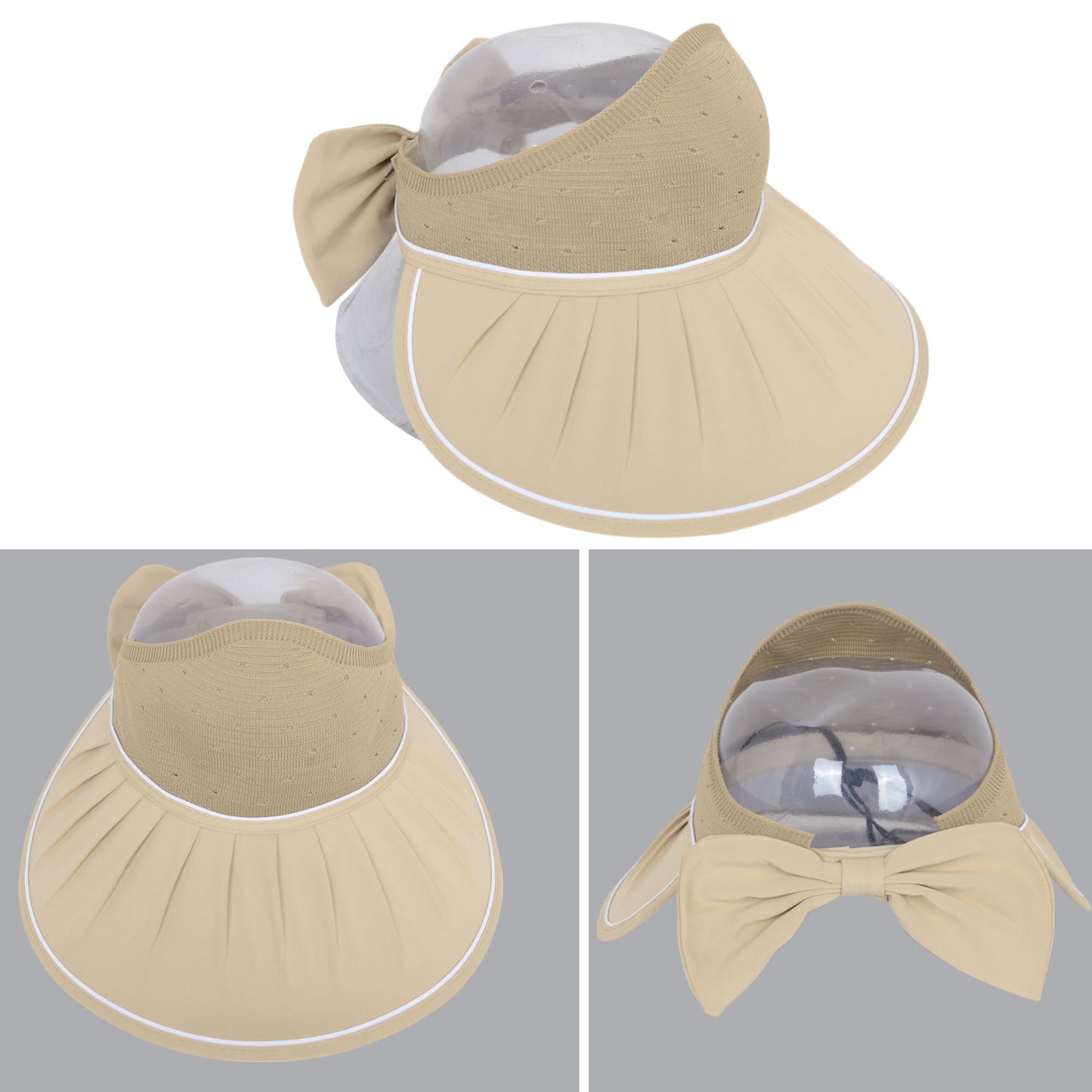 Anna-Kaci Extra Wide Brim Sun Visor Hat for Women Adjustable UV Protection Bow Detail Breathable Summer Beach Hat