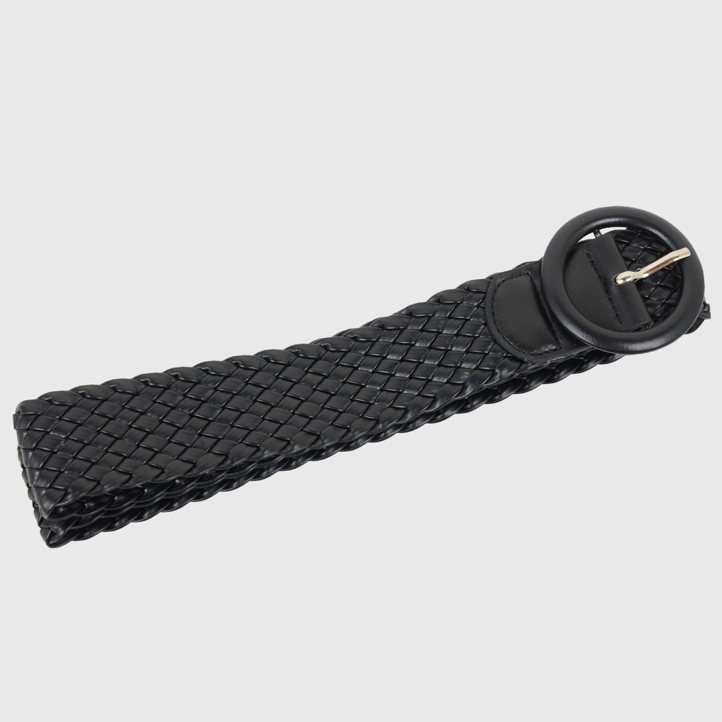 Anna-Kaci Sleek Woven Women's Belt with Plastic Buckle