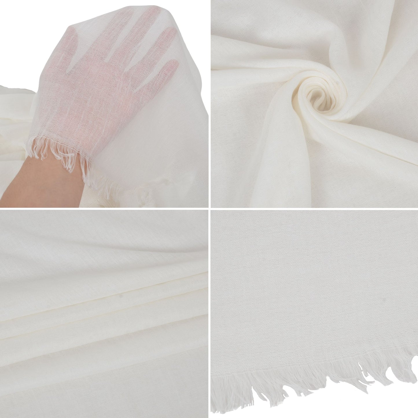 Anna-Kaci Lightweight Solid Cotton Linen Scarf Large Long Gauze Beach Wrap Shawl 78 Inches