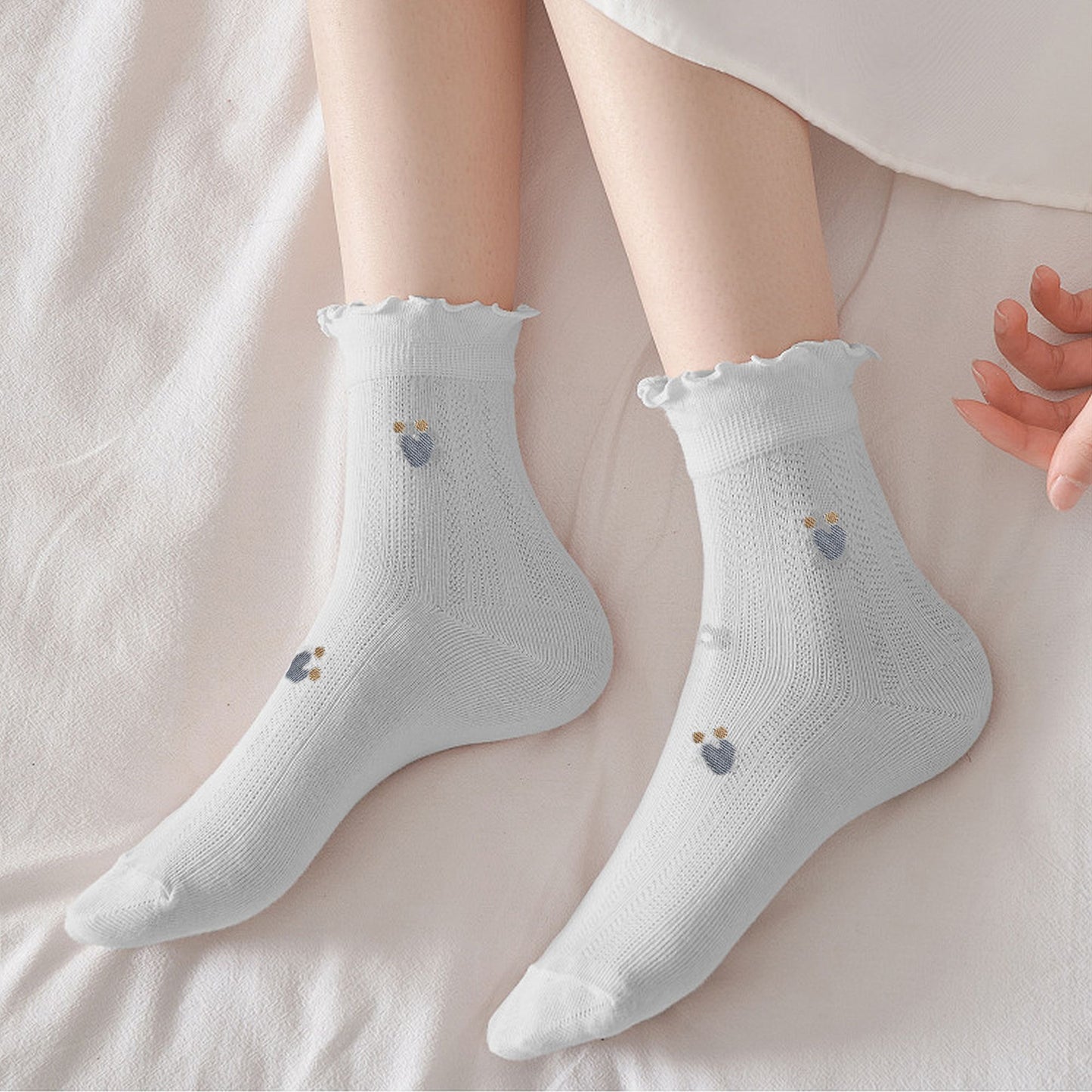 Anna-Kaci Women's Adorable Summer Ruffle-Edge Ankle Socks 5pk