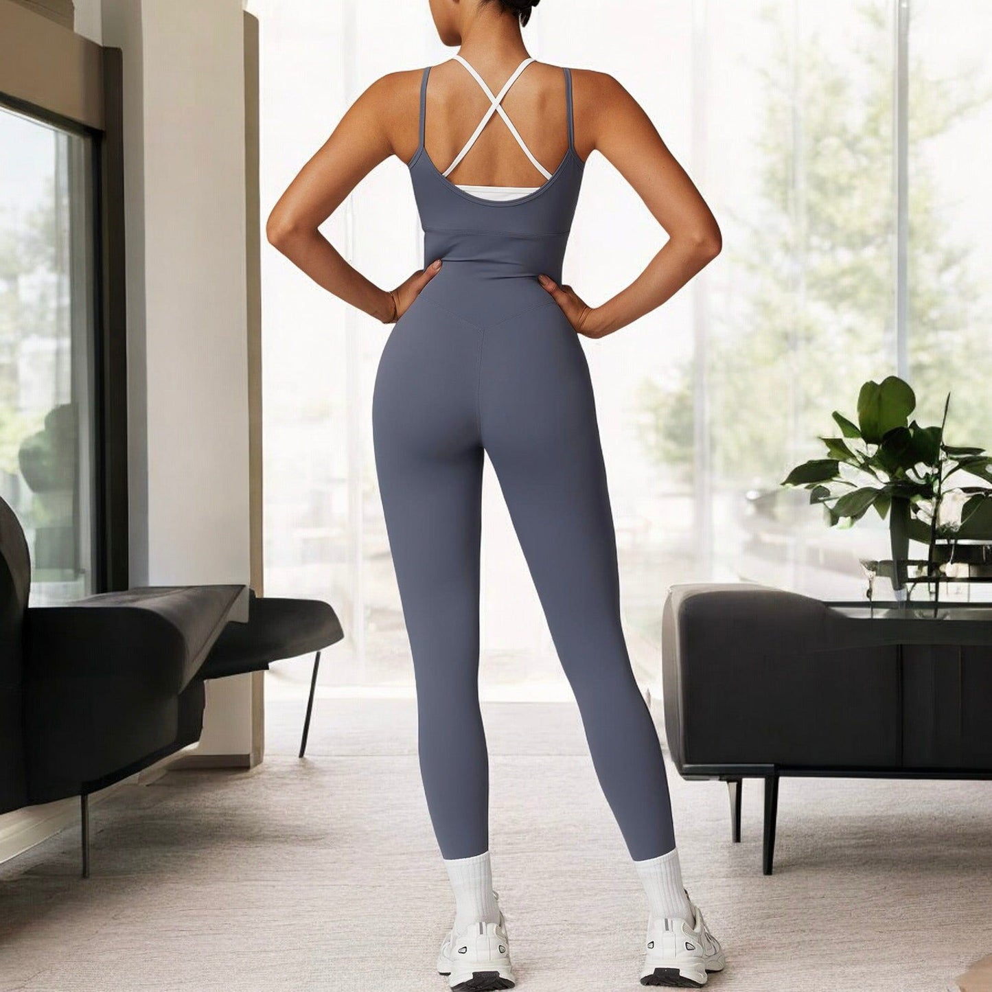 Seamless Active Bodysuit with Double Strap Racerback Design
