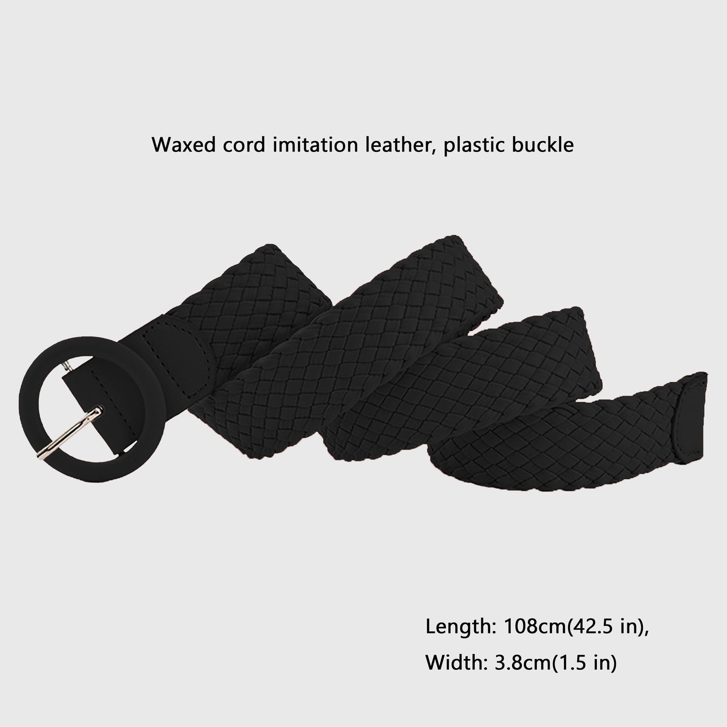 Anna-Kaci Sleek Woven Women's Belt with Plastic Buckle
