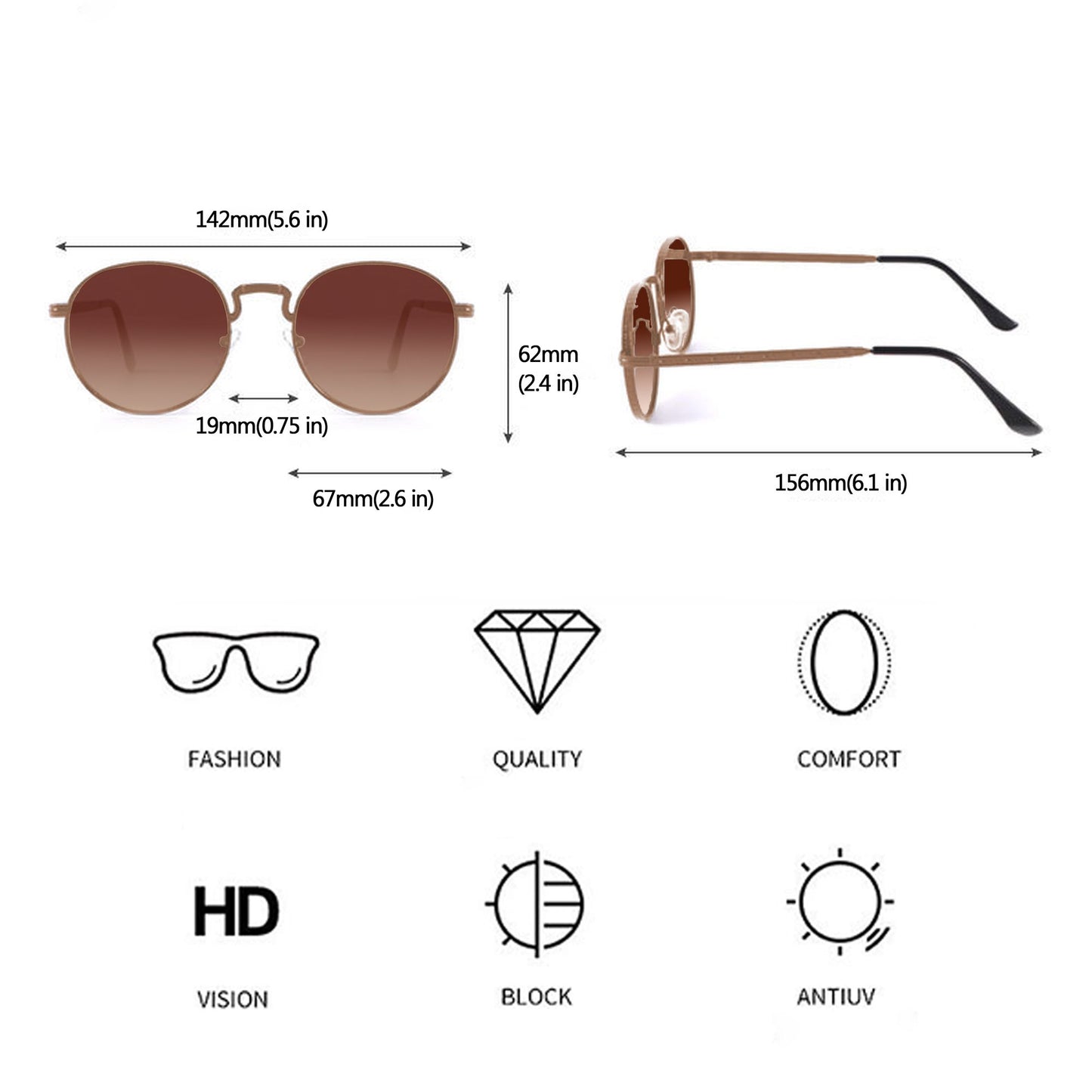 Anna-Kaci Women's Retro Aviator Sunglasses