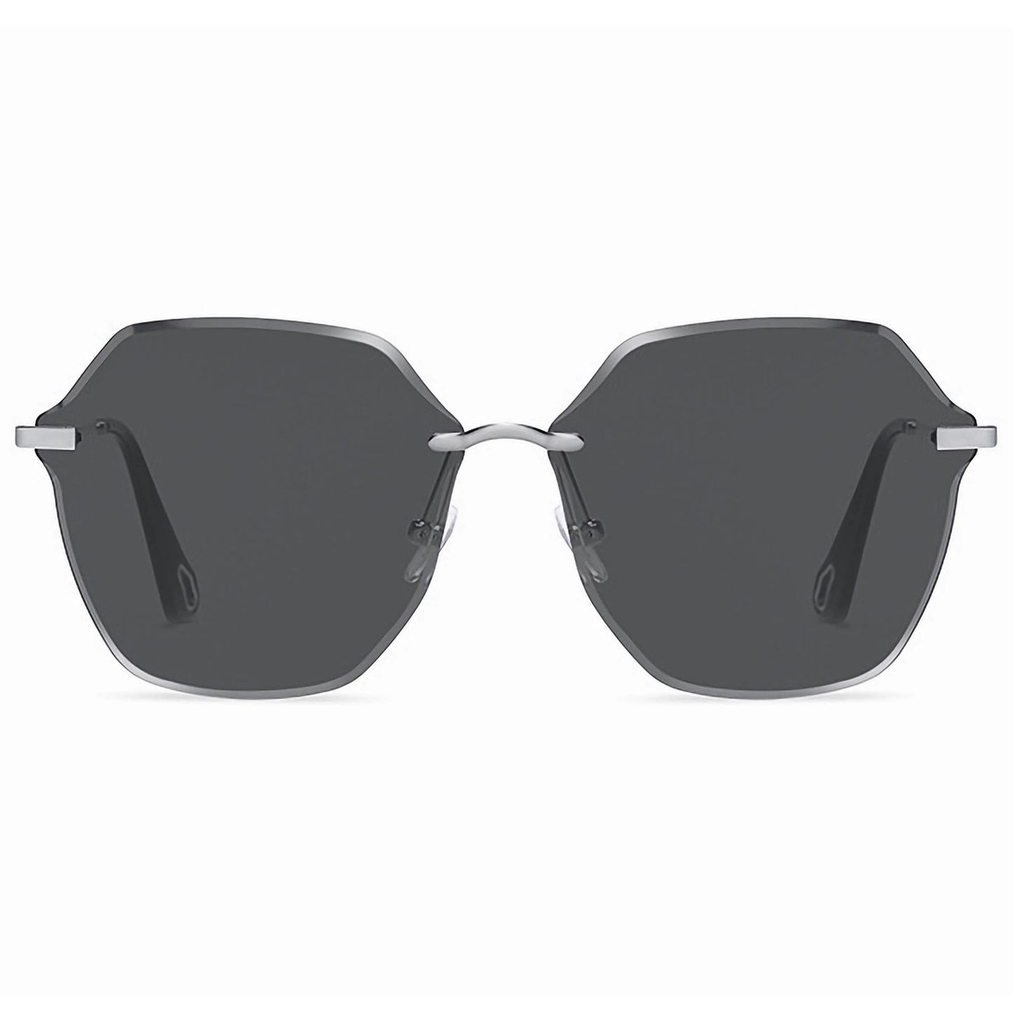 Anna-Kaci Women's Stylish Hexagonal Rimless Gradient Sunglasses for Fashion Looks