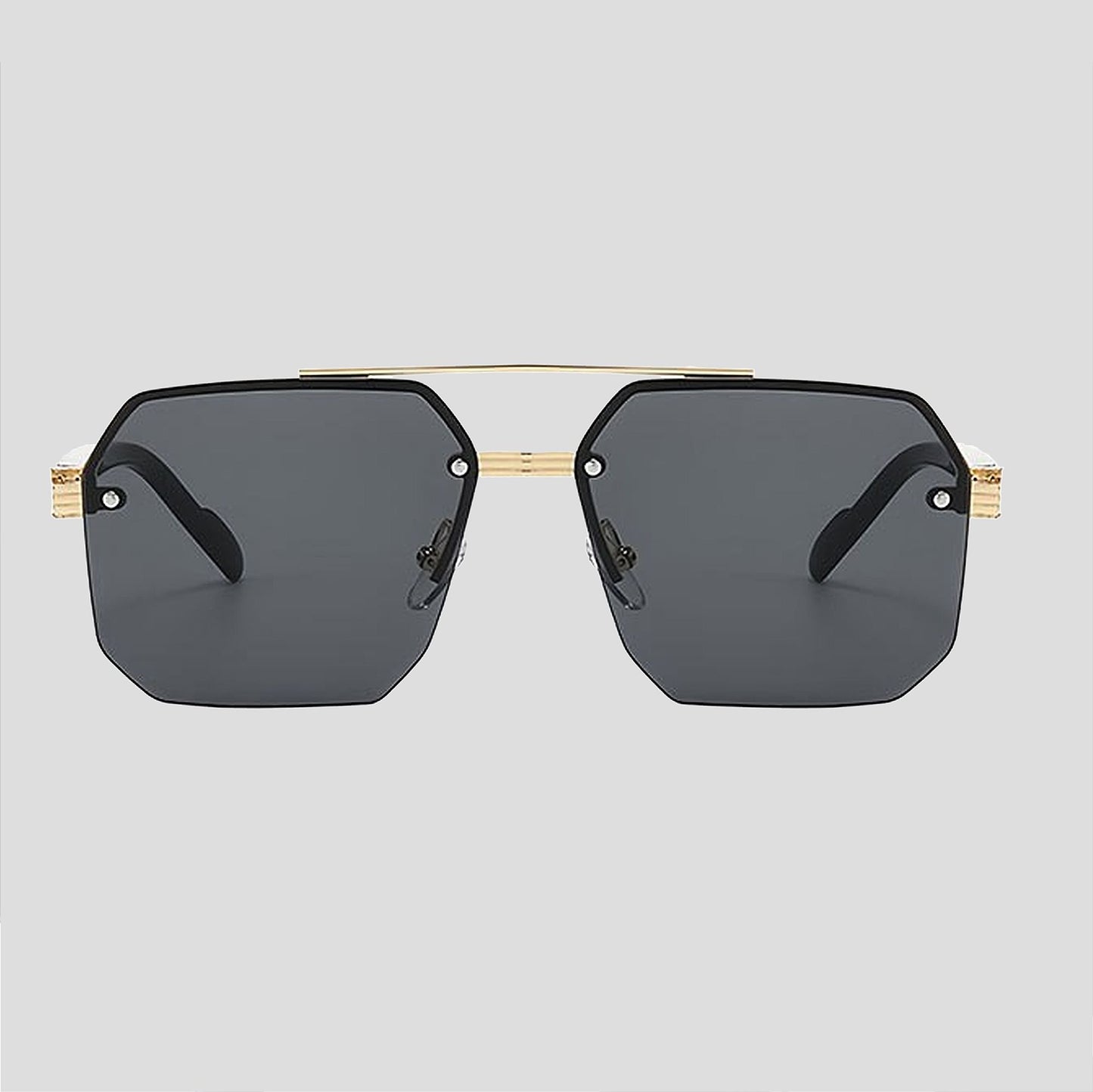 Anna-Kaci Women's Chic Trimmed Octagon Polarized Sunglasses UV400 Protection