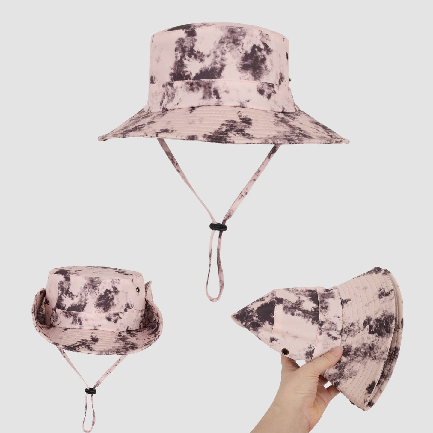 Anna-Kaci Wide Brim Outdoor Sun Hat with Adjustable Chin Strap for Hiking Camping Travel Beach