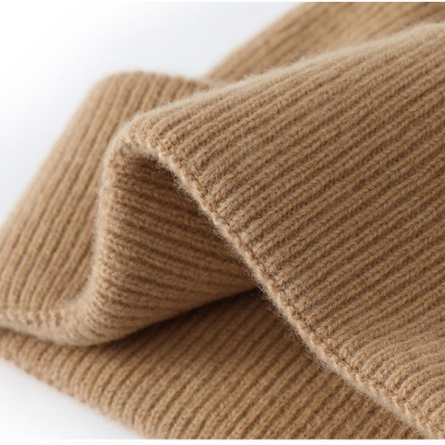 Anna-Kaci Women's Ribbed Wool Knit Beanie Hat with Folded Cuff