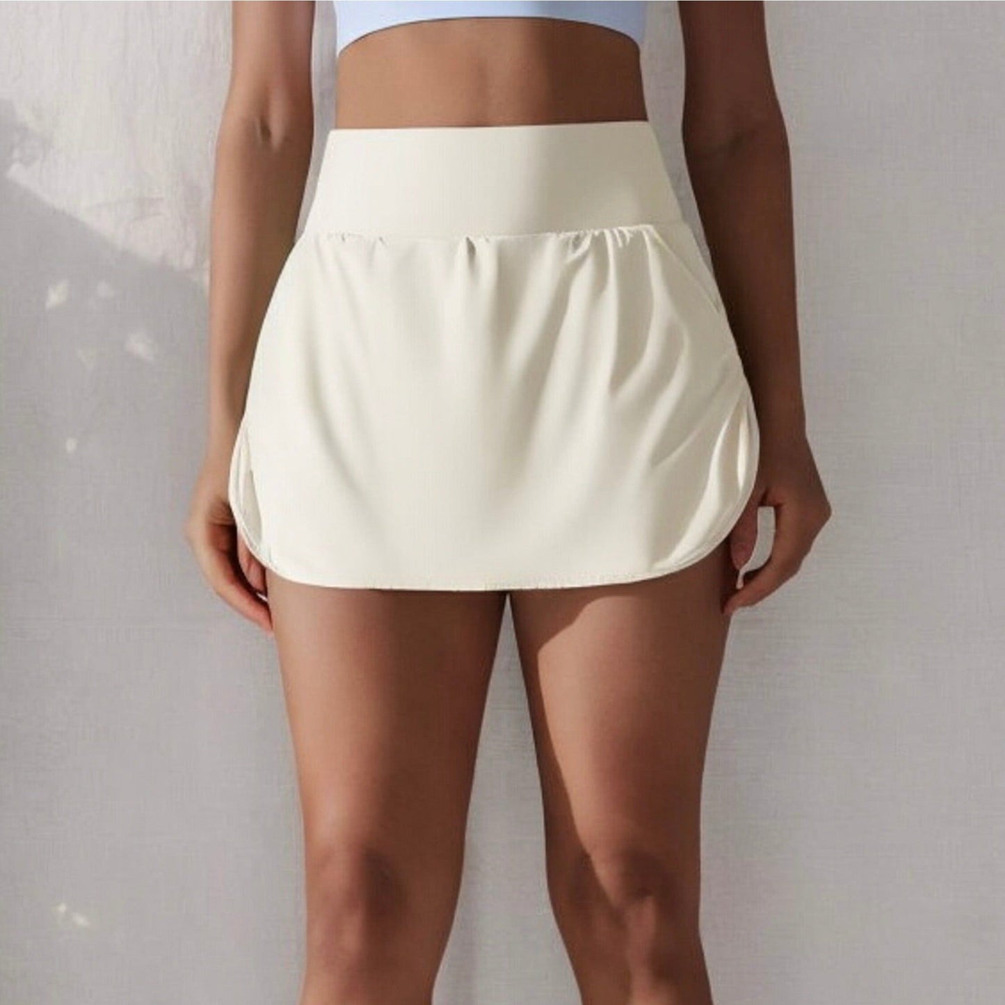 Pantalones cortos deportivos con cintura alta y detalle de bolsillo para mujer de Anna-Kaci